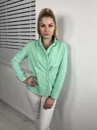 Pretty Little Thing (S) Mentazöld Elöl Gombos, Díszzsebes Válltöméses Blézer