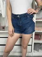 Papaya (M) Kék Elől Gombos, Zsebes Rojtos Aljú,Farmer Rövidnadrág