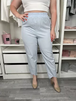 (M) Vízkék Gumis Derekú Vékony Anyagú Nadrág