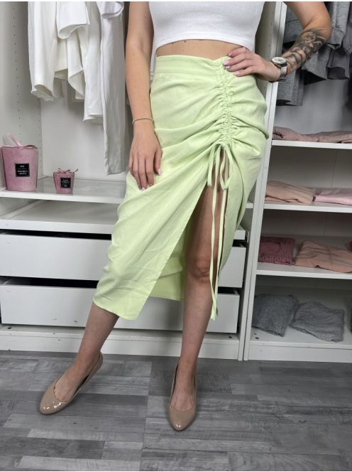 Pretty Little Thing (M) Banánzöld Hátul Cipzáros Elöl Húzott Szoknya