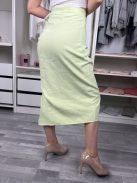 Pretty Little Thing (M) Banánzöld Hátul Cipzáros Elöl Húzott Szoknya