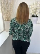 Gallery (M) Zöld Kigyóbőrmintás Elöl Végig Gombos, Galléros Felső