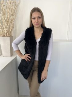  New Look (S) Fekete Szőrös Kapocs Nélküli Mellény