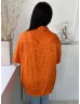   Asos (M) Narancssárga Anyagában Mintás, Elől Végig Gombos Galléros, Bőfazonú Felső