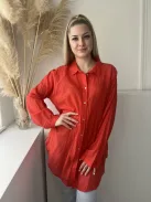 Primark (S) Korall Elől Végig Gombos, Galléros Hosszított Fazonú Felső