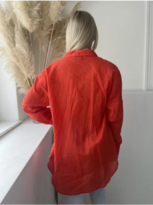 Primark (S) Korall Elől Végig Gombos, Galléros Hosszított Fazonú Felső