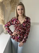 Second Femeal (S) Fekete Színes Mintás, Átlapolt Oldalt Megkötős Felső