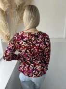 Second Femeal (S) Fekete Színes Mintás, Átlapolt Oldalt Megkötős Felső