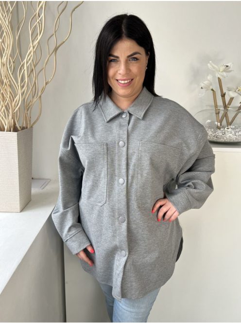 Primark (L) Szürke Elől Végig Patentos, Mellnél Zsebes Galléros, Kerekített Aljú Kabát