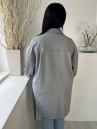 Primark (L) Szürke Elől Végig Patentos, Mellnél Zsebes Galléros, Kerekített Aljú Kabát