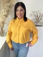 Primark (M) Napsárga Elől Végig Gombos, Mellnél Zsebes Galléros, 100% Pamut Felső