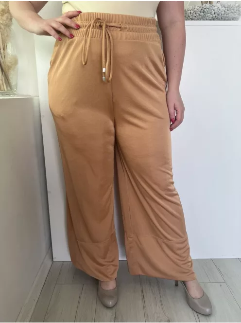 Oasis (L) Bronzbarna Derékban Összehúzható, Megkötős Zsebes, Bőszárú Nadrág