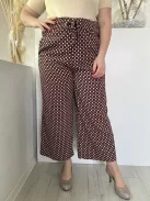 ZARA (L) Fekete Rózsaszín-Sárga Mintás Derékban Összehúzható, Megkötős Nadrág