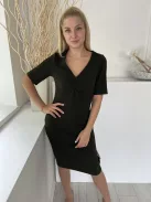 Dorothy Perkins (M) Sötét Khaki Anyagában Mintás, Mellnél Ráncolt Rugalmas Anyagú Ruha