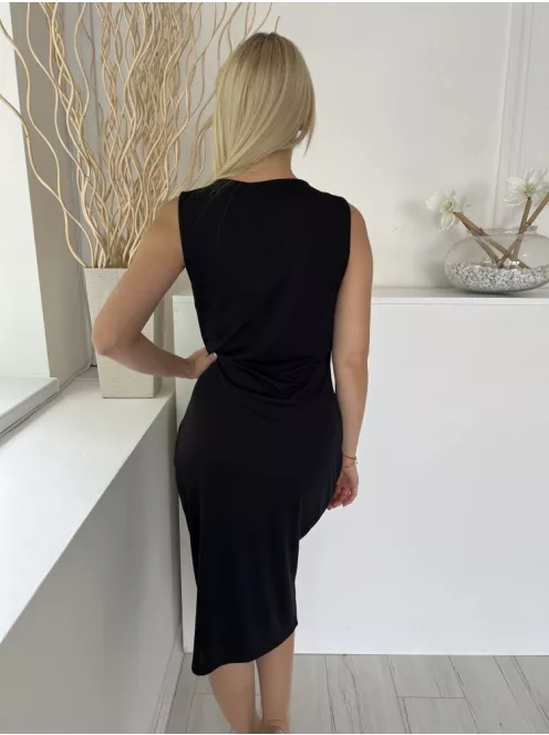 ÚJ Atmosphere (M) Fekete Mellrészén Átlapolt, Oldalt Megkötős Rugalmas Anyagú Ruha