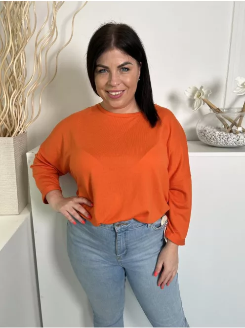 New Look (L) Narancssárga Oldalt Sliccelt Kerek Nyakú Felső