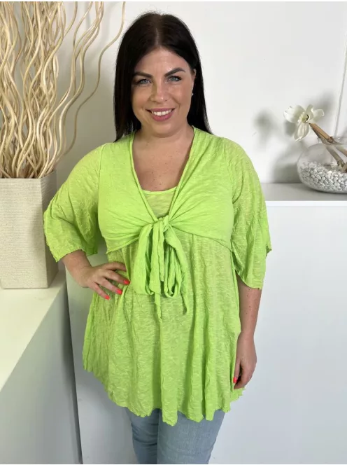 Sophie B (L) Kiwi Színű Mellnél Megkötős Gyűrt, Vékony Anyagú Felső