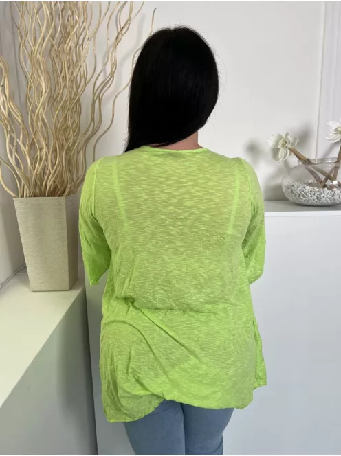 Sophie B (L) Kiwi Színű Mellnél Megkötős Gyűrt, Vékony Anyagú Felső