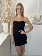 Pretty Little Thing (M) Fekete Oldalt Húzott Hátul Cipzáros, Bélelt Ruha