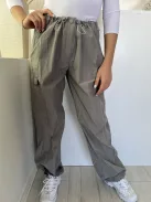 Primark (S) Szürke Gumisderekú Bőszabású, Oldalzsebes Nadrág