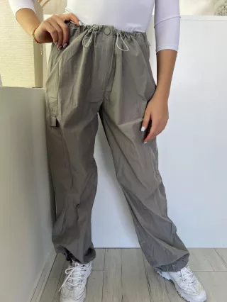   Primark (S) Szürke Gumisderekú Bőszabású, Oldalzsebes Nadrág