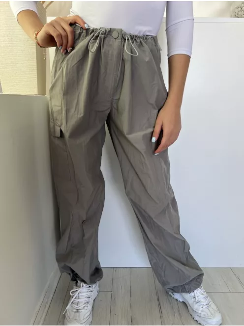 Primark (S) Szürke Gumisderekú Bőszabású, Oldalzsebes Nadrág