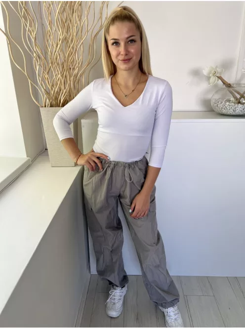 Primark (S) Szürke Gumisderekú Bőszabású, Oldalzsebes Nadrág