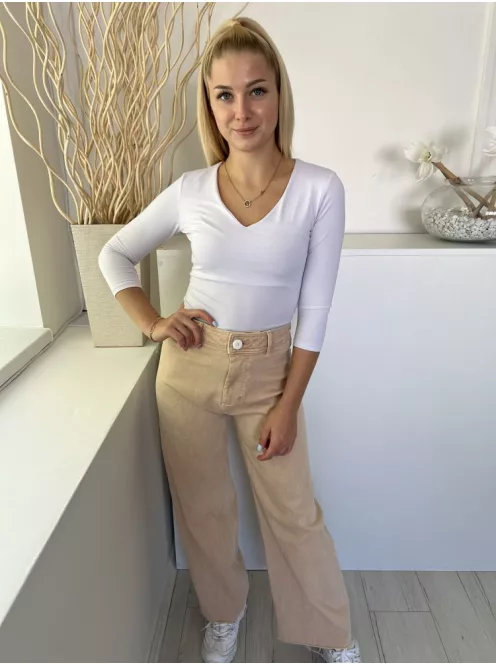 Primark (M) Homokszinű Farmer, Zsebes, Gombos Bőszabású Nadrág