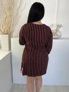 Primark (L) Fekete Piros Csíkos Átlapolt Ruha