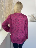 Gallery (M) Lilásrózsaszín Mellig Gombos Fényes Anyagú, Csillagmintás Felső