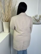 Primark (L) Drapp Elől Gombos, Zsebes Galléros, Válltöméses Blézer