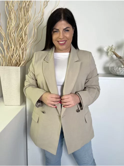 Primark (L) Homokszínű Anyagában Bordázott, Zsebes Elől Gombos, Galléros Kabát