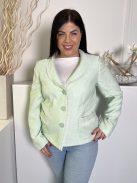 Roman (L) Menta Elől Gombos, Zsebes Rojtos Szegélyű, Buklé Anyagú Kabát