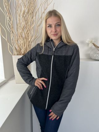   Inoc (M) Grafitszürke Elől Cipzáros, Zsebes Kapucnis, Steppelt Kabát