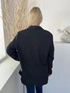 Primark (M) Fekete Elől Gombos, Zsebes Bélelt, Vászon Anyagú Kabát