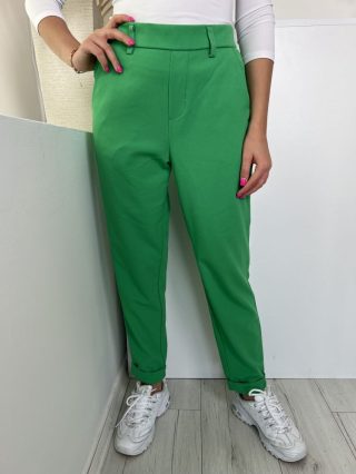   Savida (S) Fűzöld Hátul Gumisderekú Alul Díszhajtásos, Övtartós Nadrág