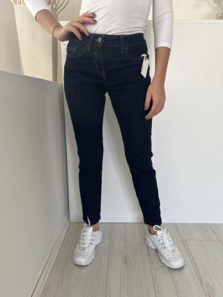   Next (M) Sötétkék Elől Gombos, Zsebes Rugalmas Anyagú, Szűkített Szárú Nadrág