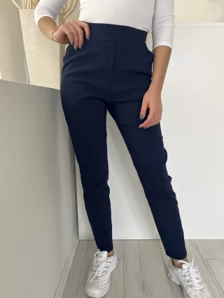   ÚJ Boohoo (S) Sötétkék Gumisderekú, Zsebes Szűkített Szárú Nadrág