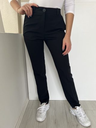   Dunnes (S) Fekete Elől Gombos, Hátul Gumisderekú Zsebes Nadrág