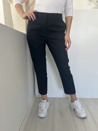   H&M (S) Fekete Elől Kapcsos, Zsebes Övtartós, Elegáns Fazonú Nadrág