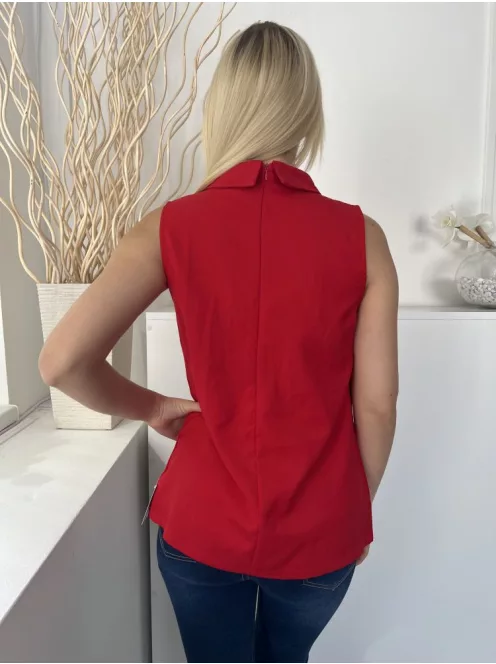 Lulu  Love (S) Piros Hátul Cipzáros, Mellnél Kivágott Vastag Anyagú Felső