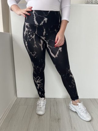   Domyos (L) Fekete Drapp Márvány Mintás, Gumisderekú Rugalmas Anyagú, Oldalt Zsebes Nadrág