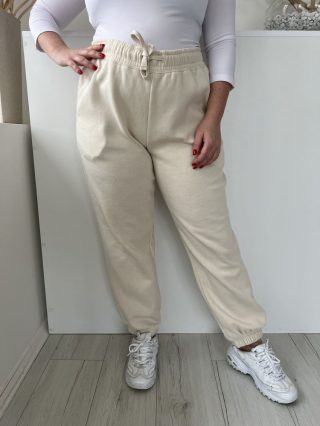   Primark (L) Krémszínű Derékban Összehúzható, Zsebes Megkötős, Gumis Aljú, Melegítő Nadrág