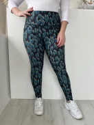 Next (L) Fekete Zöldeskék Foltmintás, Gumisderekú Rugalmas Anyagú Nadrág