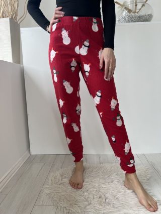   Dunnes (S) Piros Gumisderekú Hóember Mintás, Pizsama Nadrág