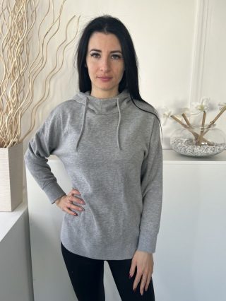   Dunnes (S) Szürke Kapucnis, Oldalt Sliccelt Belül Enyhén Bolyhos Pulóver