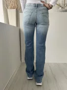 Bershka (S) Világoskék Elől Gombos, Zsebes Bőszárú, Farmer Nadrág