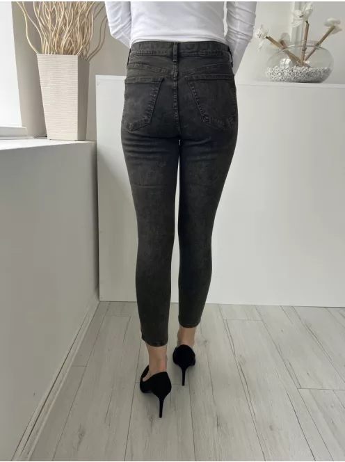 TopShop (S) Mocsárzöld Elől Gombos, Zsebes Szűkített Szárú, Farmer Nadrág