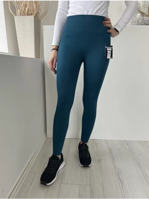 ÚJ Primark (S) Kékeszöld Oldalt Mintás, Gumisderekú Rugalmas Anyagú Nadrág