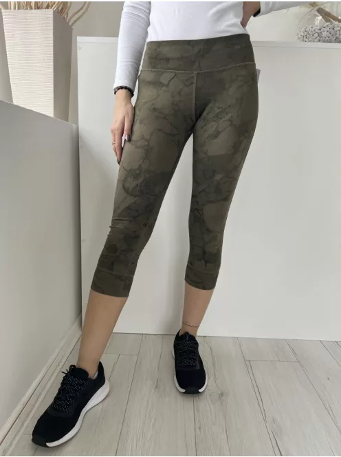 Reebok (S) Khaki Márvány Mintás, Gumisderekú Rugalmas Anyagú, Rövidszárú Nadrág